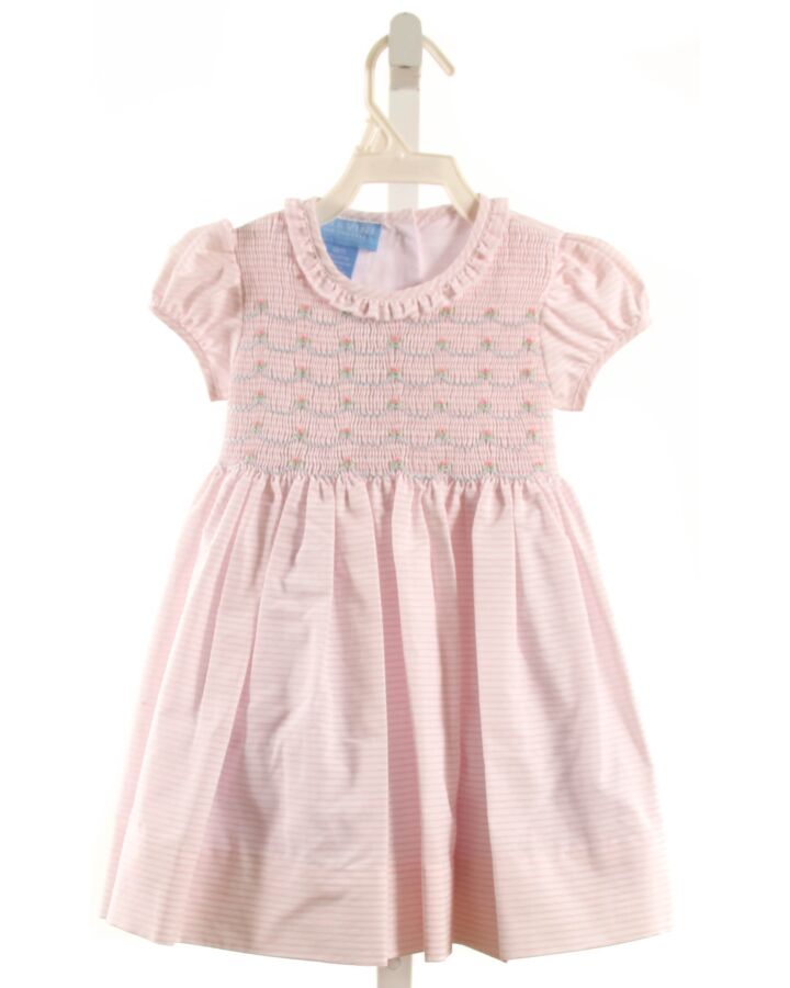 ANAVINI  PINK  STRIPED SMOCKED DRESS