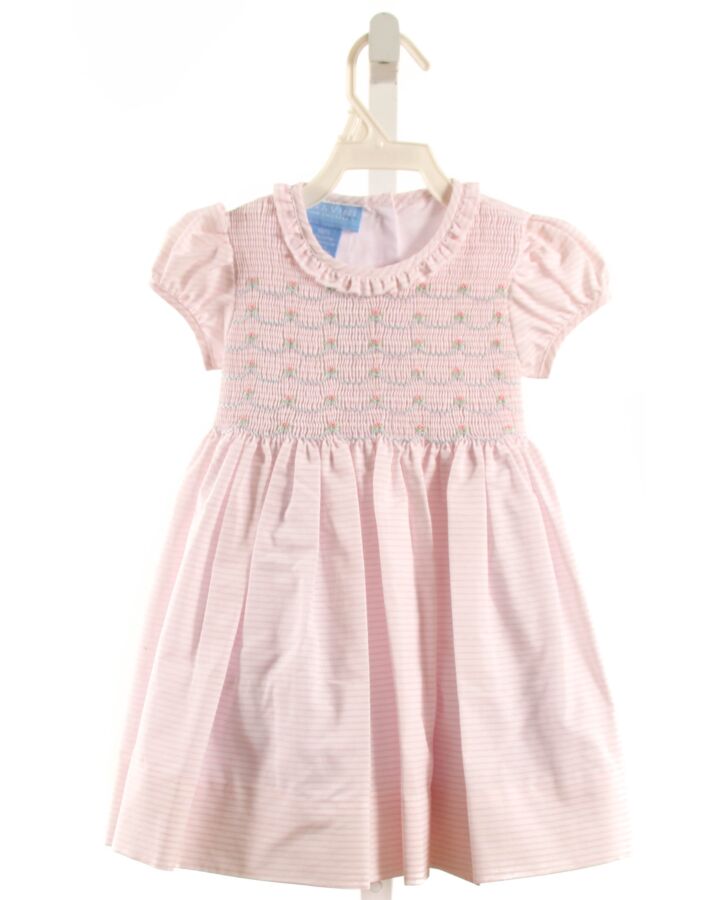 ANAVINI  PINK  STRIPED SMOCKED DRESS