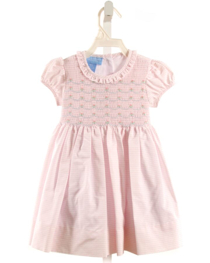 ANAVINI  PINK  STRIPED SMOCKED DRESS