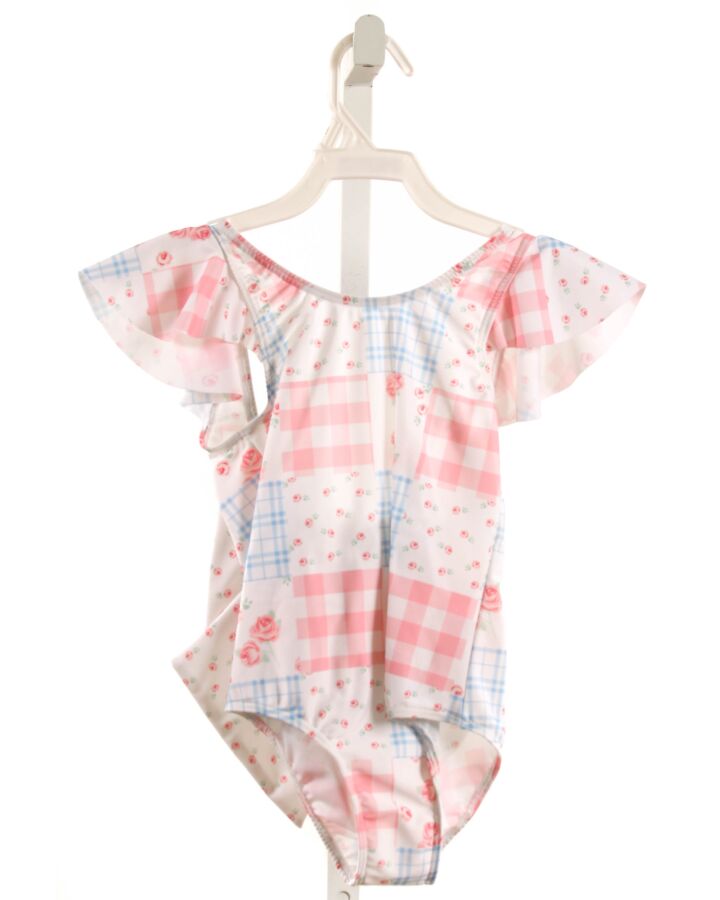 SAL & PIMENTA  PINK  PLAID PRINTED DESIGN 1-PIECE SWIMSUIT