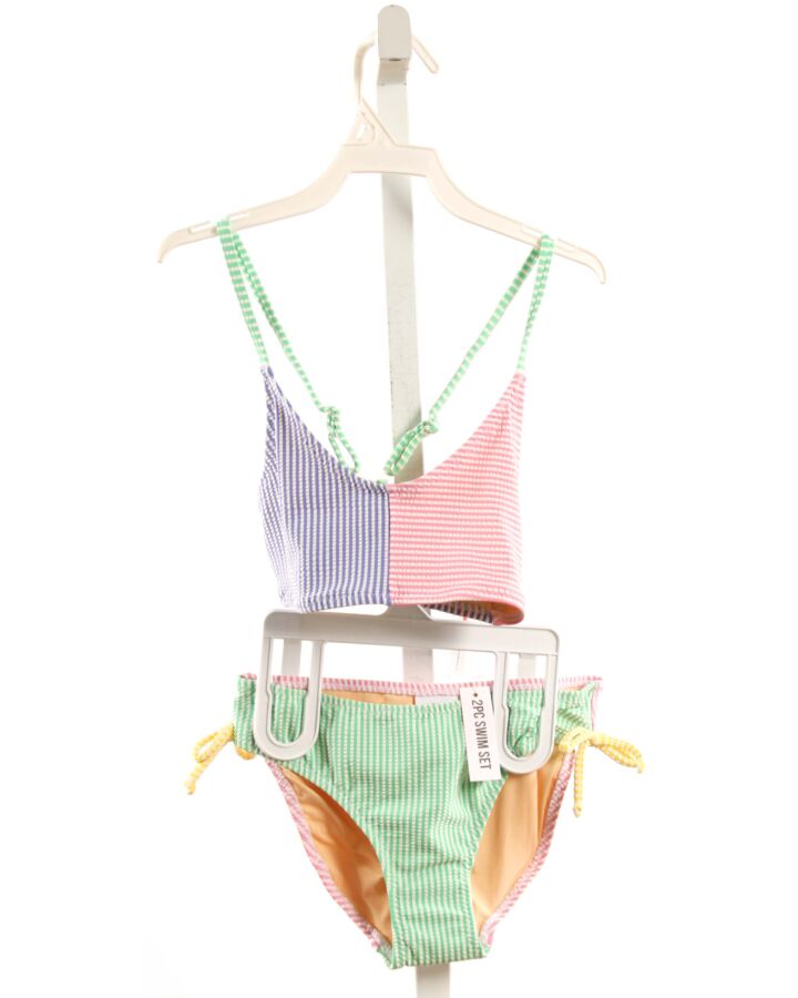 SHADE CRITTERS  MULTI-COLOR SEERSUCKER STRIPED  2-PIECE SWIMSUIT