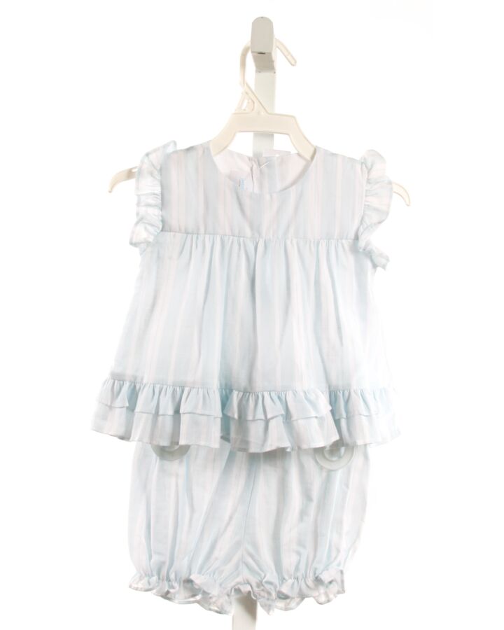 JAMES & LOTTIE  LT BLUE  STRIPED  2-PIECE OUTFIT WITH RUFFLE