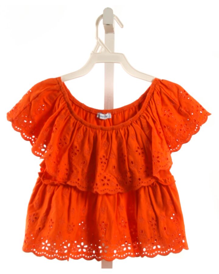 MAYORAL  ORANGE EYELET   SLEEVELESS SHIRT WITH RUFFLE