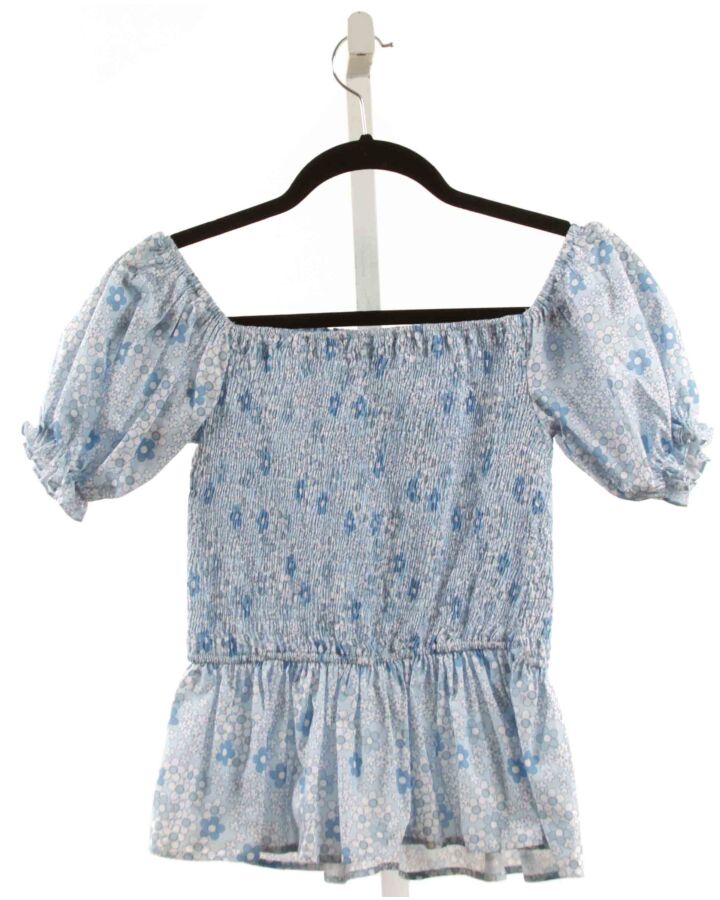 JAMES & LOTTIE  BLUE  FLORAL SMOCKED DRESS SHIRT