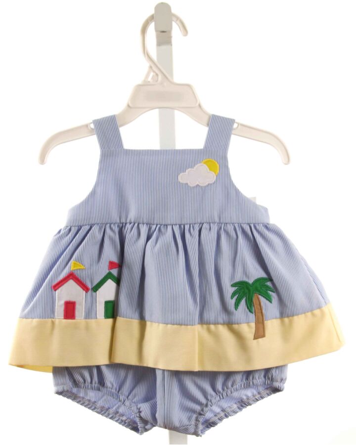 FLORENCE EISEMAN  BLUE  STRIPED APPLIQUED ROMPER