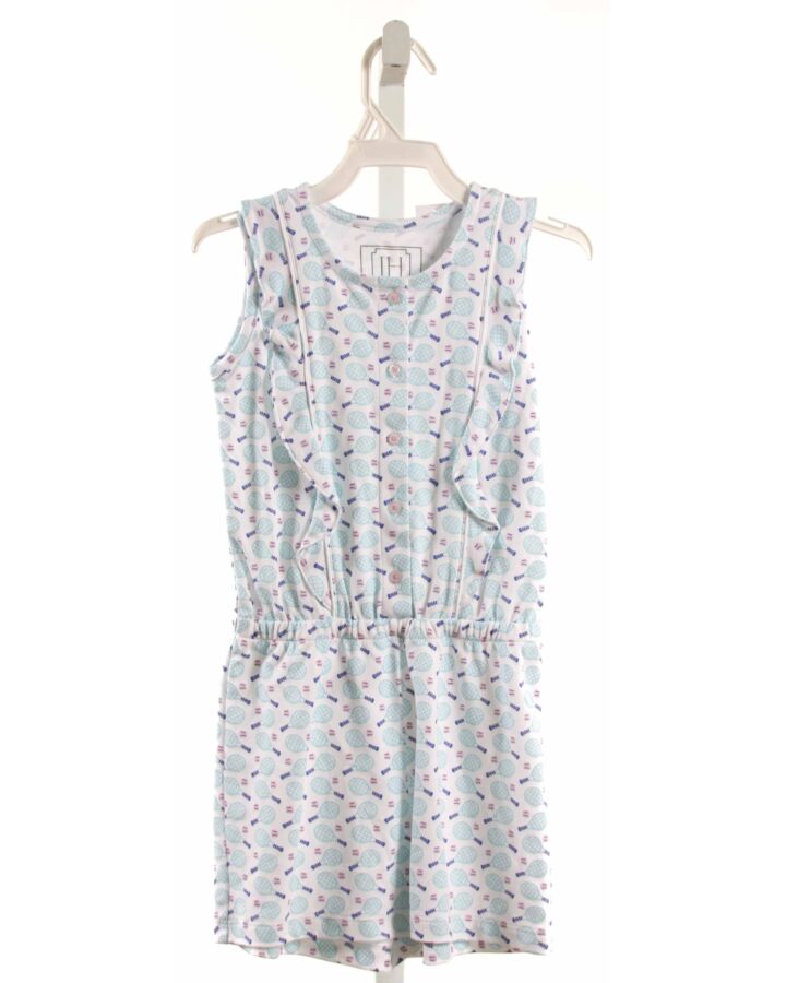 LILA + HAYES  AQUA  PRINT  KNIT ROMPER