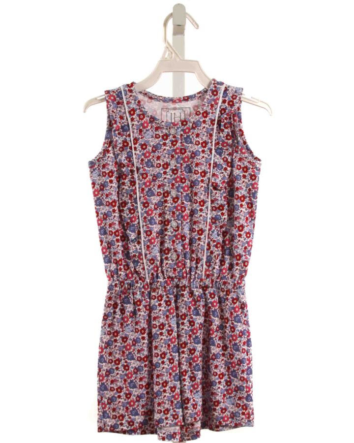 LILA + HAYES  RED  FLORAL  KNIT ROMPER