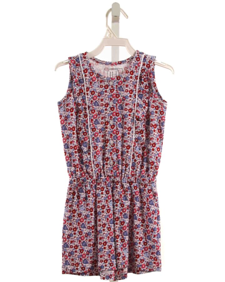 LILA + HAYES  RED  FLORAL  KNIT ROMPER