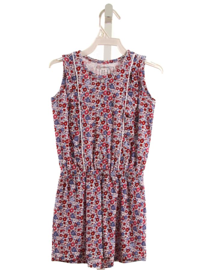 LILA + HAYES  RED  FLORAL  KNIT ROMPER