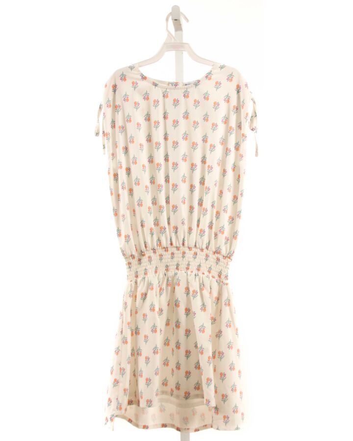 PLEAT.  CREAM  FLORAL  DRESS