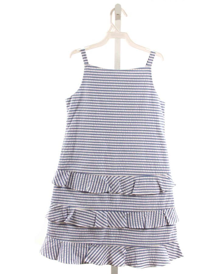 FLORENCE EISEMAN  BLUE SEERSUCKER STRIPED  DRESS