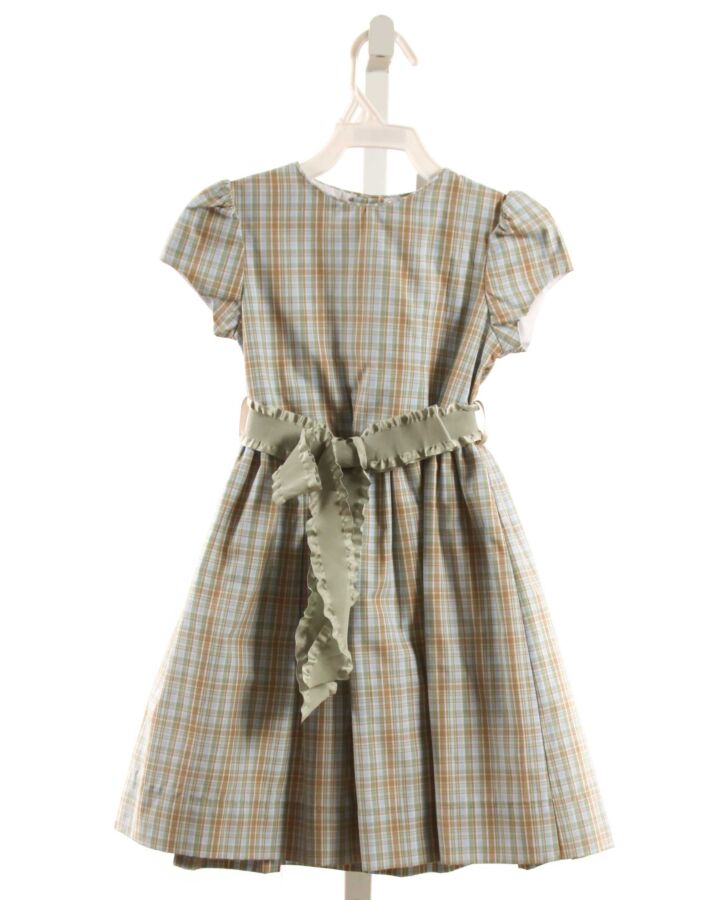 BAILEY BOYS  GREEN  PLAID  DRESS WITH BOW