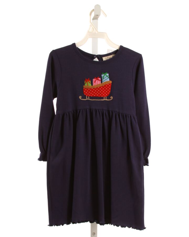 LUIGI  NAVY   APPLIQUED KNIT DRESS