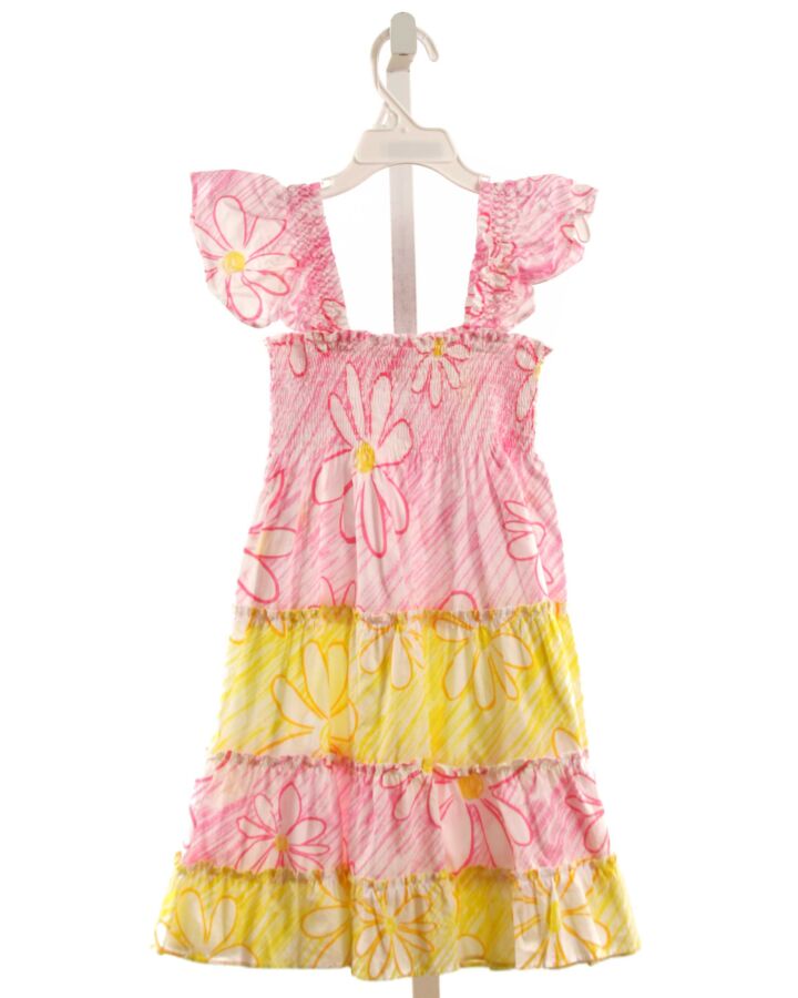 BISBY BY LITTLE ENGLISH  PINK  FLORAL SMOCKED DRESS