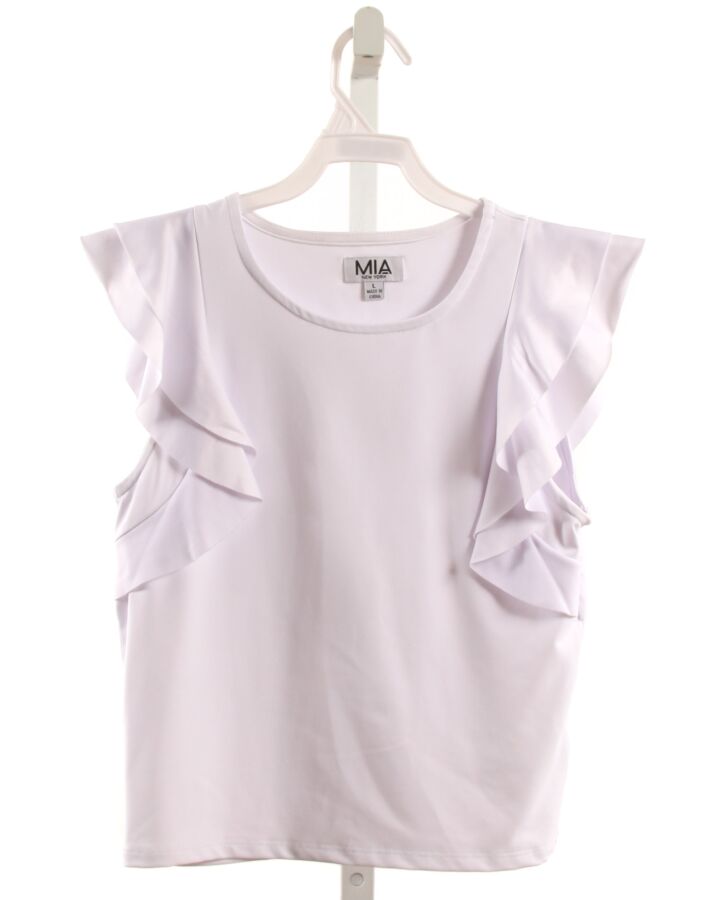 MIA NEW YORK  WHITE    SLEEVELESS SHIRT WITH RUFFLE