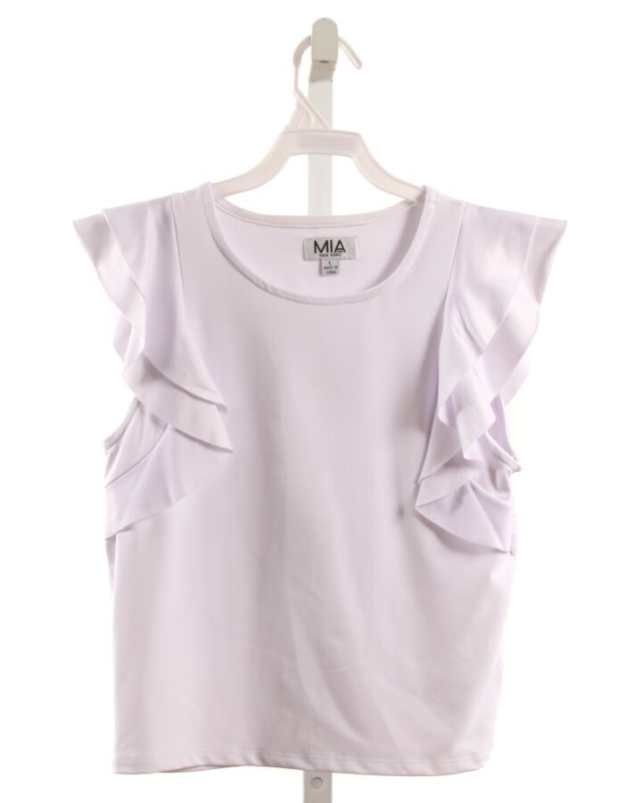 MIA NEW YORK  WHITE    SLEEVELESS SHIRT WITH RUFFLE