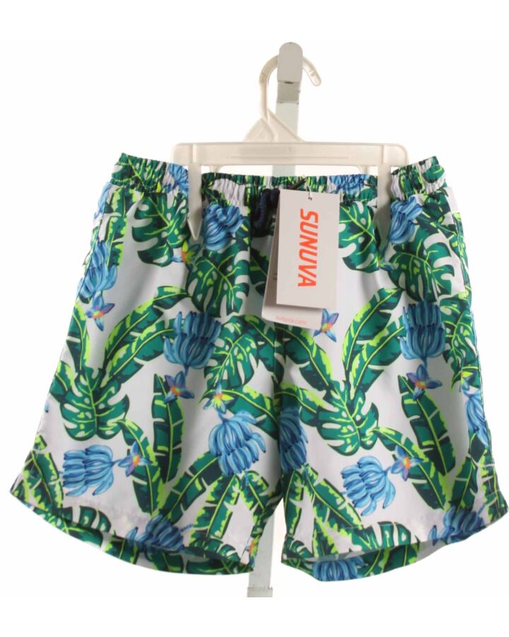 SUNUVA  GREEN  PRINT  SWIM TRUNKS
