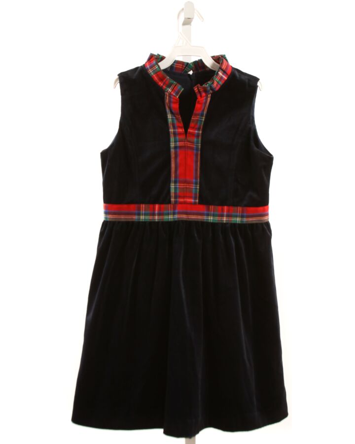 BROWN BOWEN & COMPANY  NAVY VELVET PLAID  PARTY DRESS
