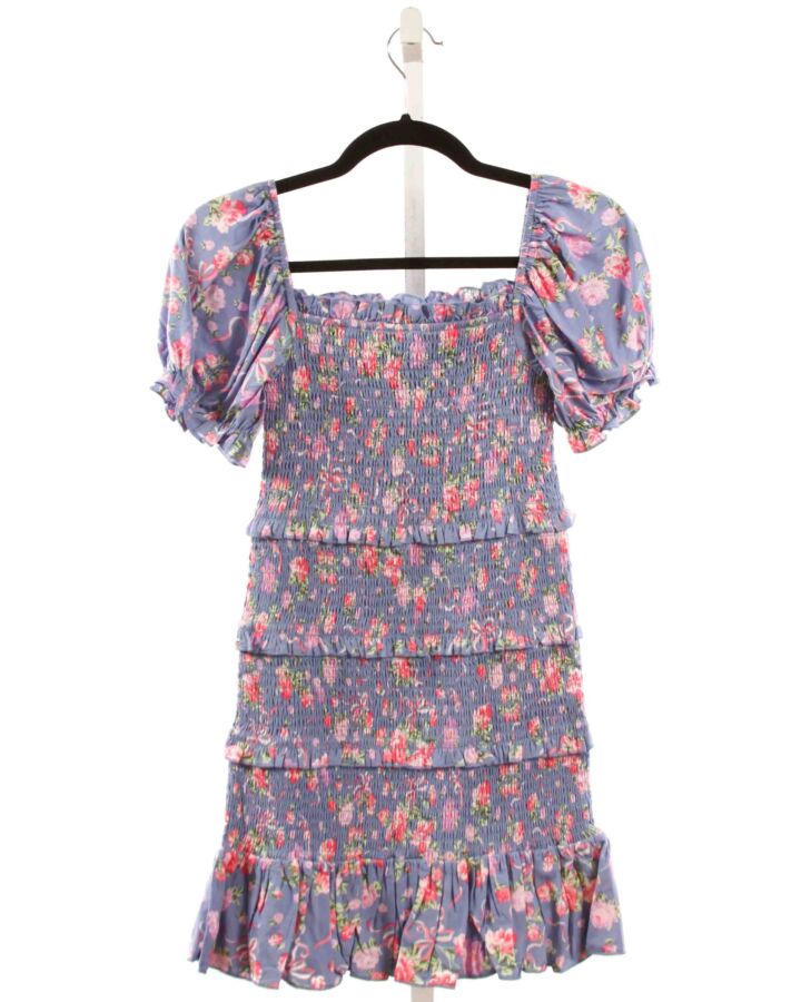 KATIEJNYC  BLUE  FLORAL SMOCKED DRESS