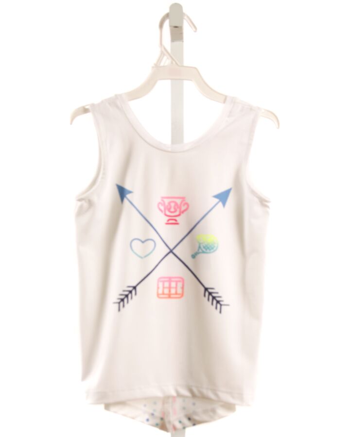 LUCKY IN LOVE  WHITE   PRINTED DESIGN KNIT TANK