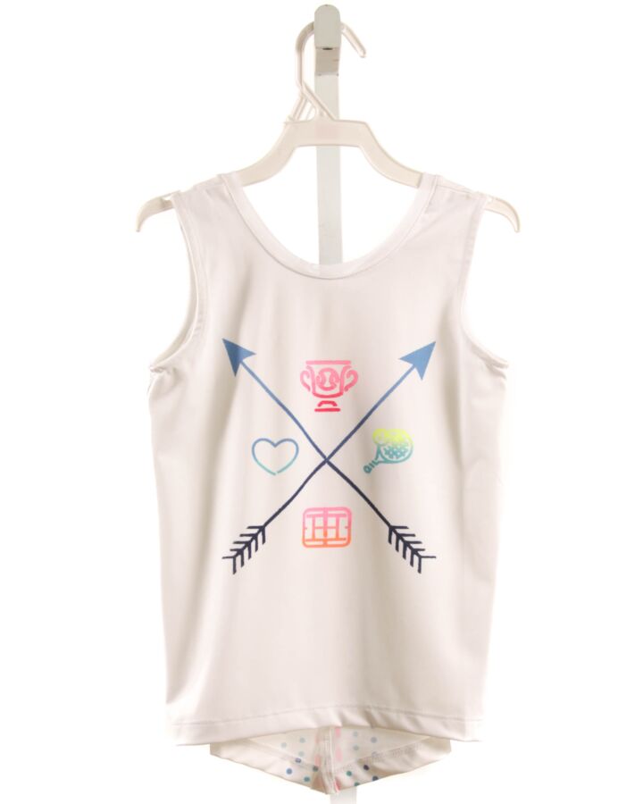 LUCKY IN LOVE  WHITE   PRINTED DESIGN KNIT TANK