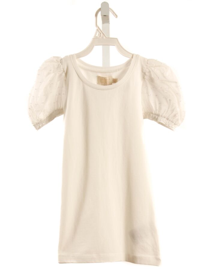 CREAMIE  WHITE SWISS DOT   KNIT SS SHIRT