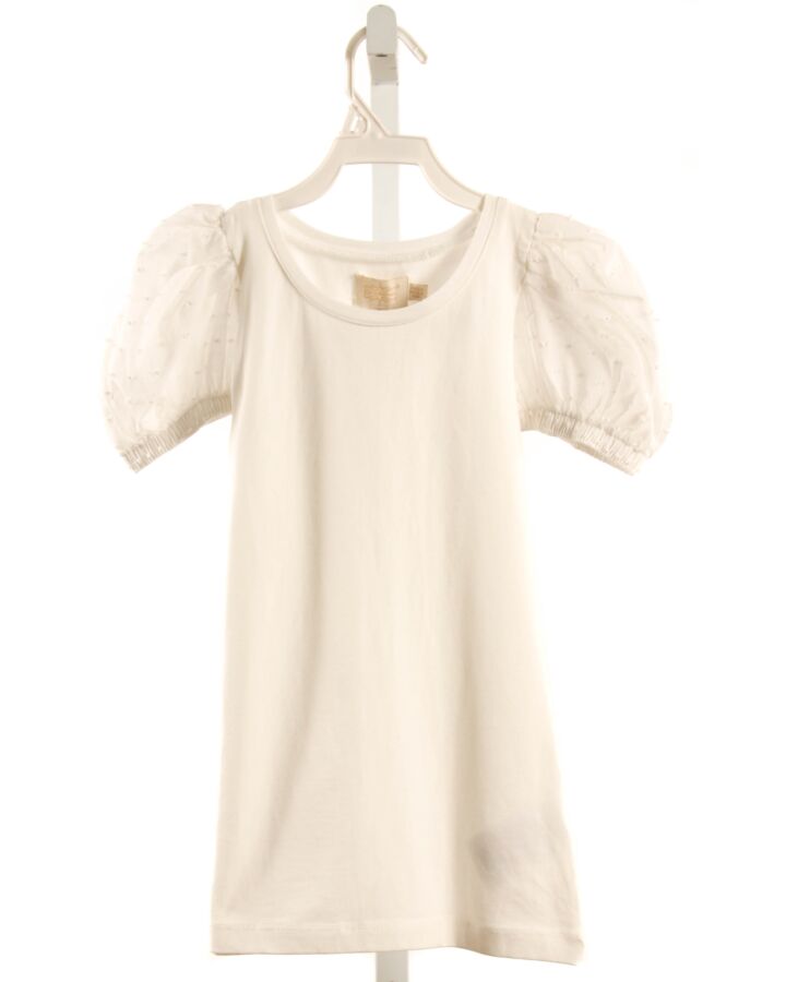 CREAMIE  WHITE SWISS DOT   KNIT SS SHIRT