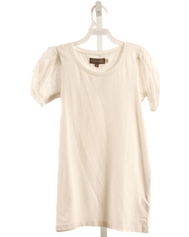 CREAMIE  WHITE SWISS DOT   KNIT SS SHIRT