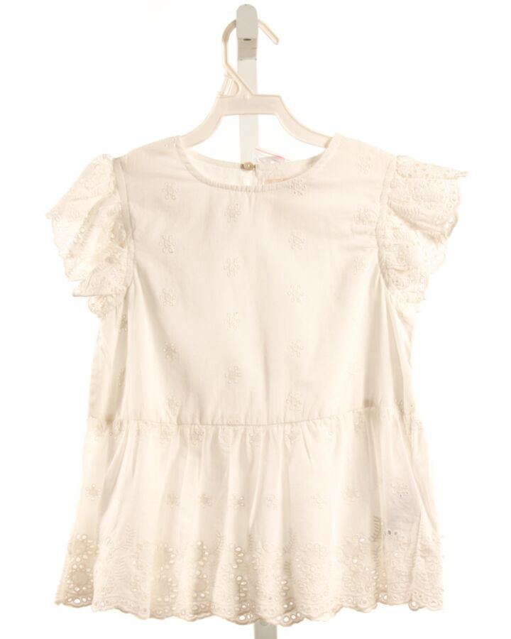 CREAMIE  WHITE EYELET  EMBROIDERED DRESS SHIRT