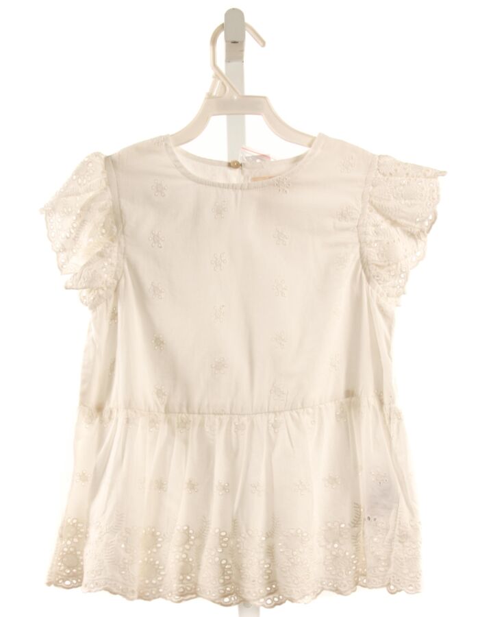 CREAMIE  WHITE EYELET  EMBROIDERED DRESS SHIRT