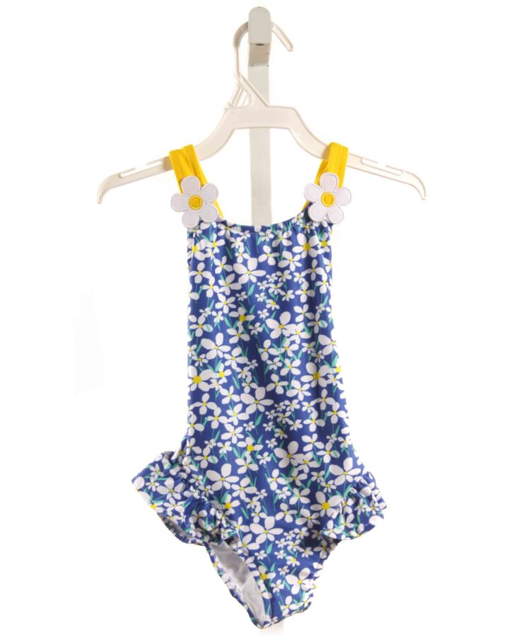 FLORENCE EISEMAN BLUE FLORAL 1-PIECE SWIMSUIT