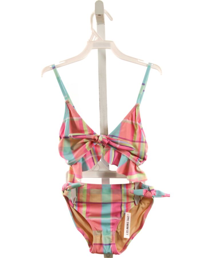 SHADE CRITTERS  HOT PINK  PLAID  2-PIECE SWIMSUIT