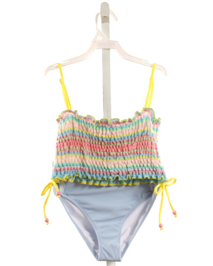 NESSI BYRD  YELLOW  STRIPED SMOCKED 2-PIECE SWIMSUIT