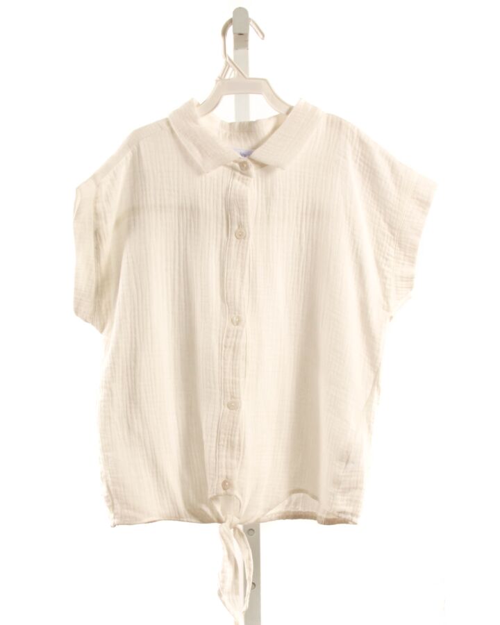 PLEAT.  WHITE    SLEEVELESS SHIRT