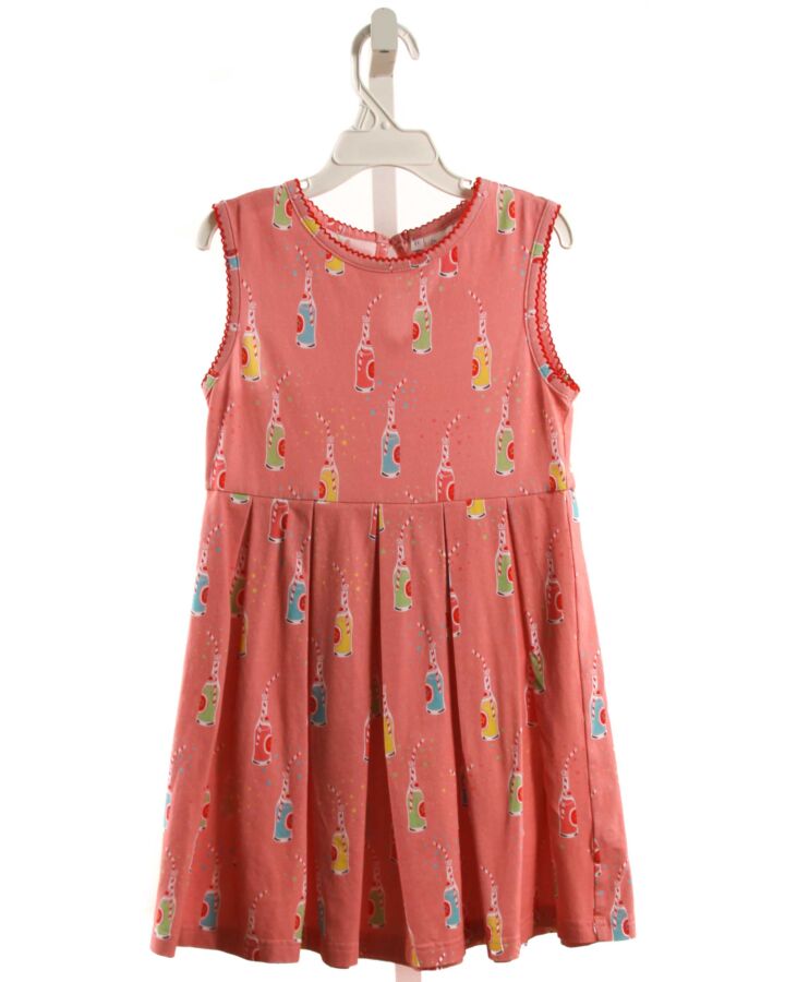 RACHEL RILEY  PINK  PRINT  KNIT DRESS WITH PICOT STITCHING