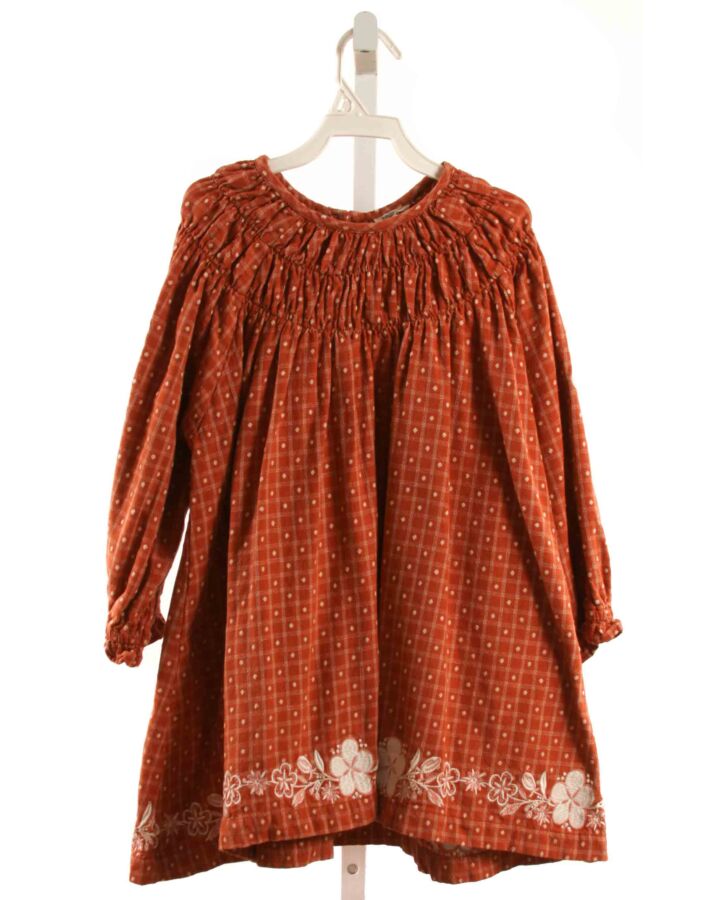 LALI  ORANGE   SMOCKED DRESS