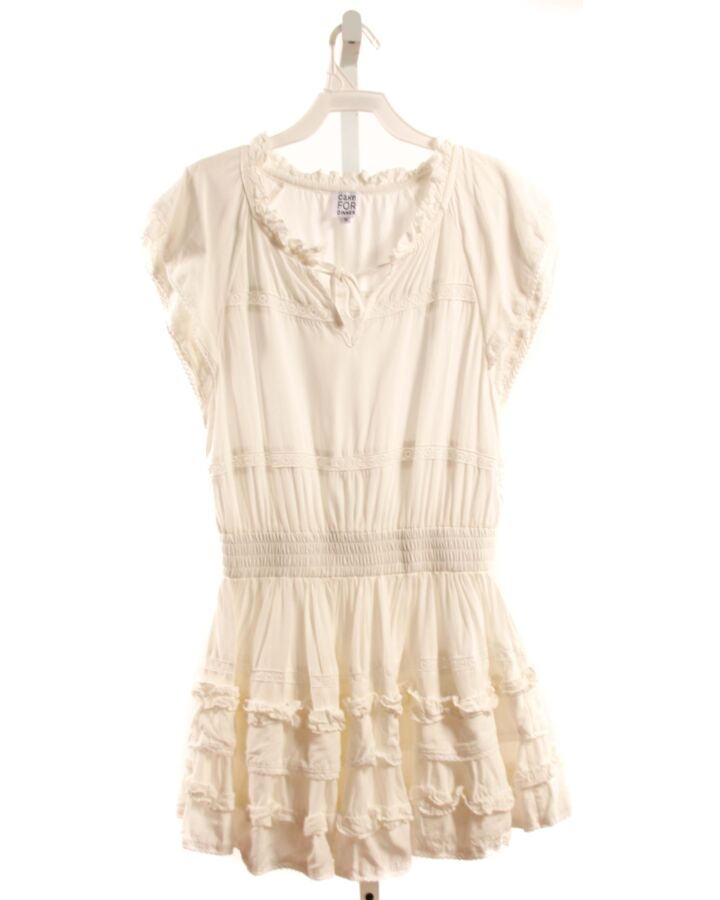 CAKE FOR DINNER  WHITE   SMOCKED DRESS WITH LACE TRIM