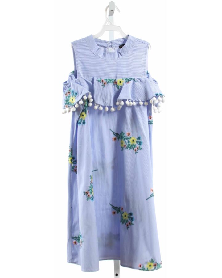 AVA & YELLY  LT BLUE  FLORAL EMBROIDERED DRESS