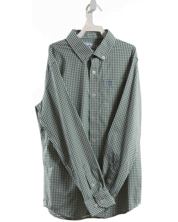 SOUTHERN TIDE  GREEN  GINGHAM  DRESS SHIRT