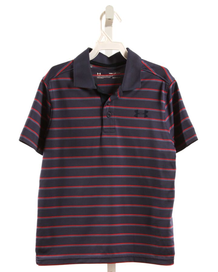 UNDER ARMOUR  NAVY  STRIPED  KNIT SS SHIRT