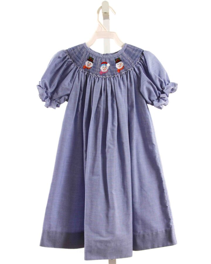 BE MINE  BLUE  GINGHAM SMOCKED DRESS