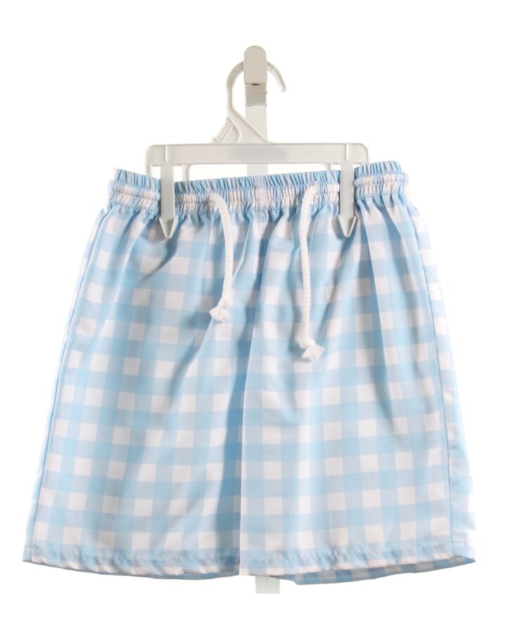 SOUTHERN SUNSHINE KIDS  LT BLUE  GINGHAM  SWIM TRUNKS