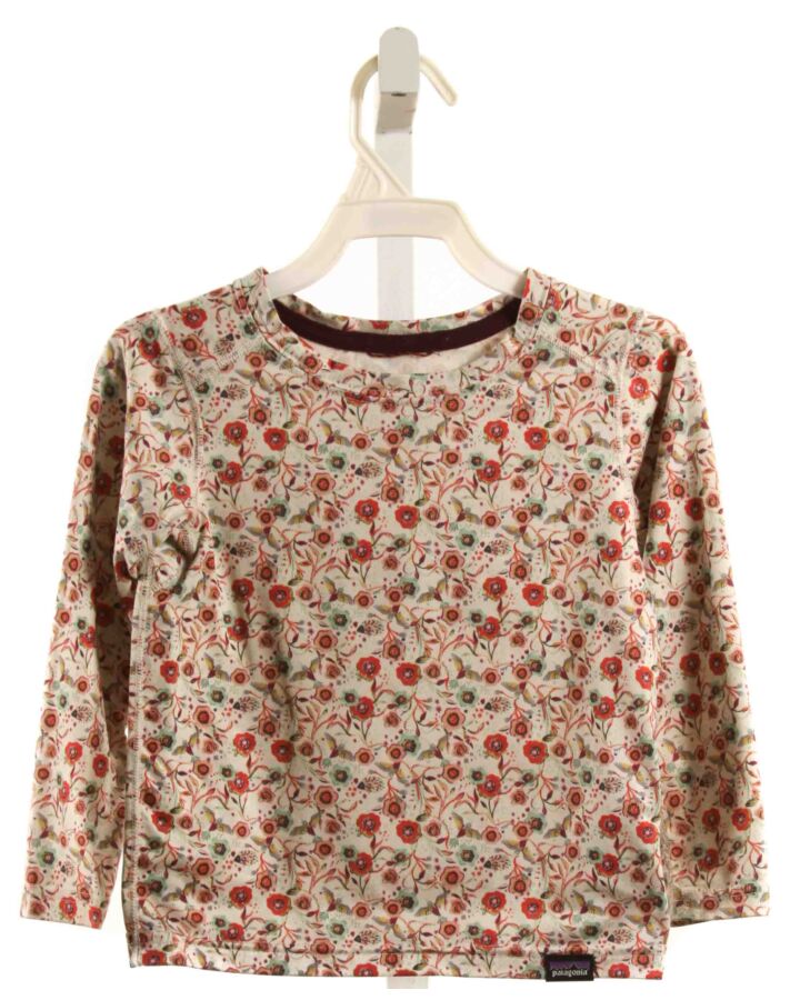 PATAGONIA  RED  FLORAL  KNIT LS SHIRT