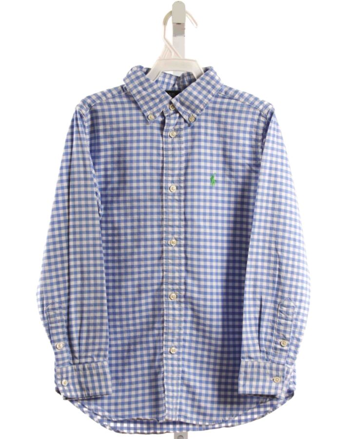 RALPH LAUREN  BLUE  GINGHAM  DRESS SHIRT