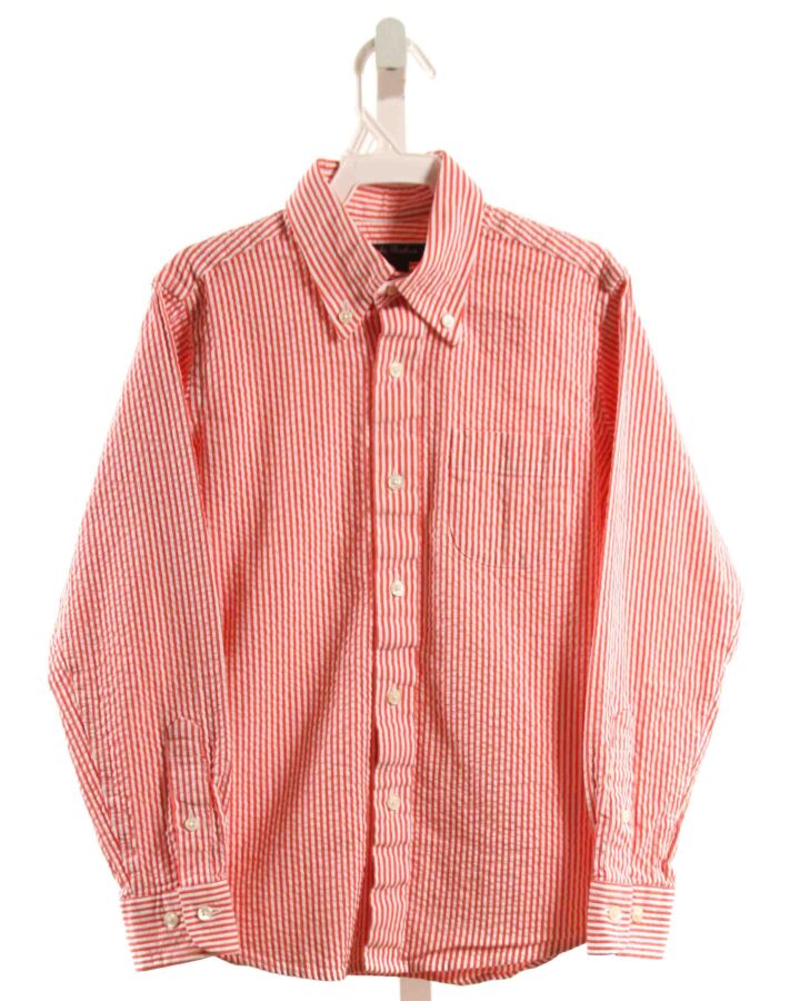 BROOKS BROTHERS  RED SEERSUCKER STRIPED  DRESS SHIRT