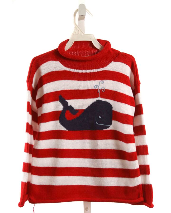 CLAVER  RED  STRIPED  SWEATER