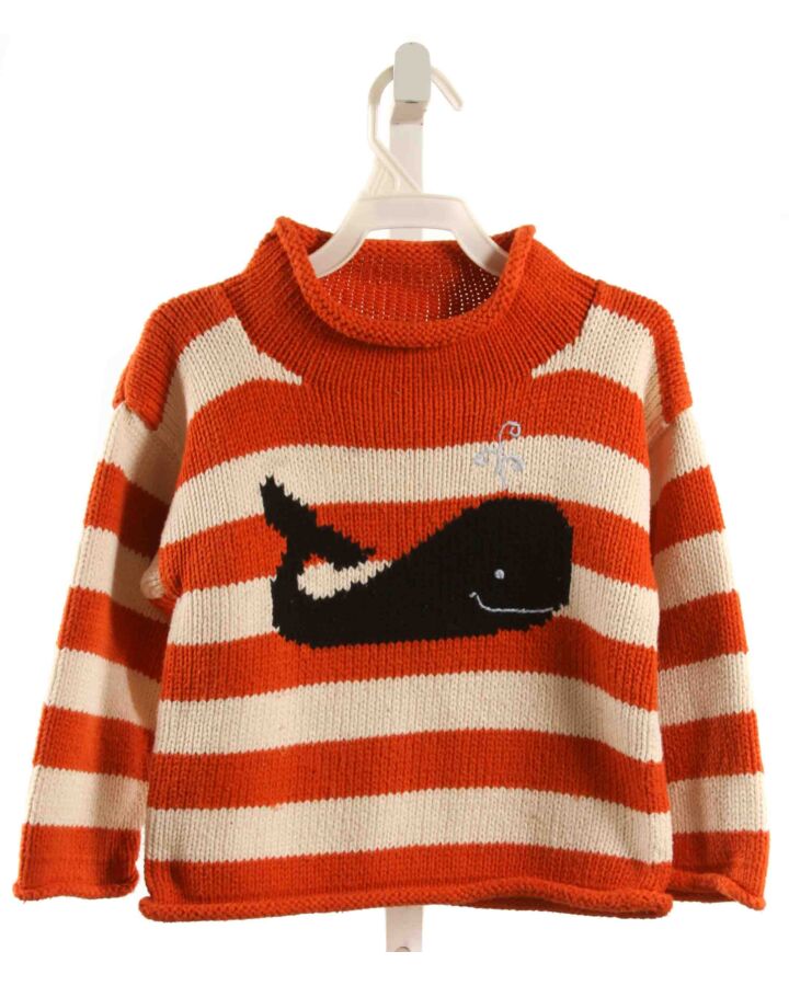 CLAVER  ORANGE  STRIPED  SWEATER