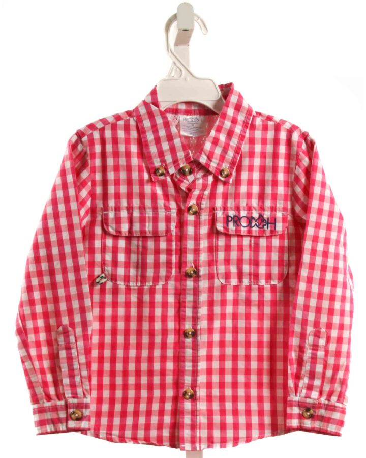PRODOH  PINK  GINGHAM  DRESS SHIRT