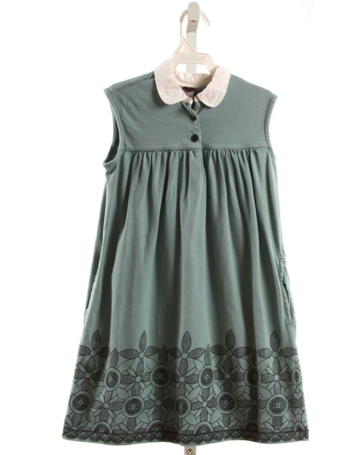 TEA  BLUE   PRINTED DESIGN KNIT DRESS