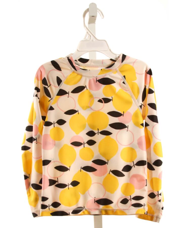 TEA  YELLOW   PRINTED DESIGN RASH GUARD